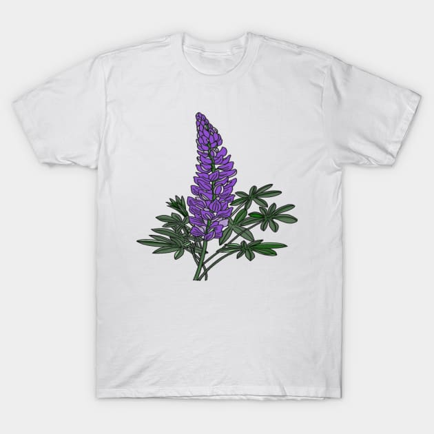 Lupine Flowers T-Shirt by GemmasGems